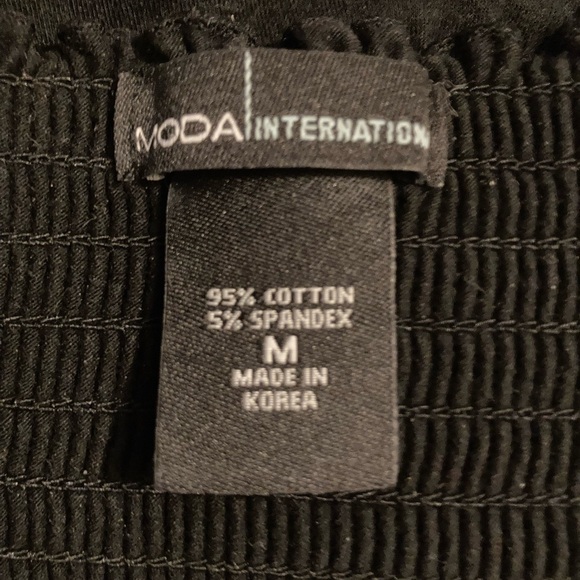 Moda International Vintage Black Off the Shoulder Shirt Women’s Size Medium - Picture 4 of 4